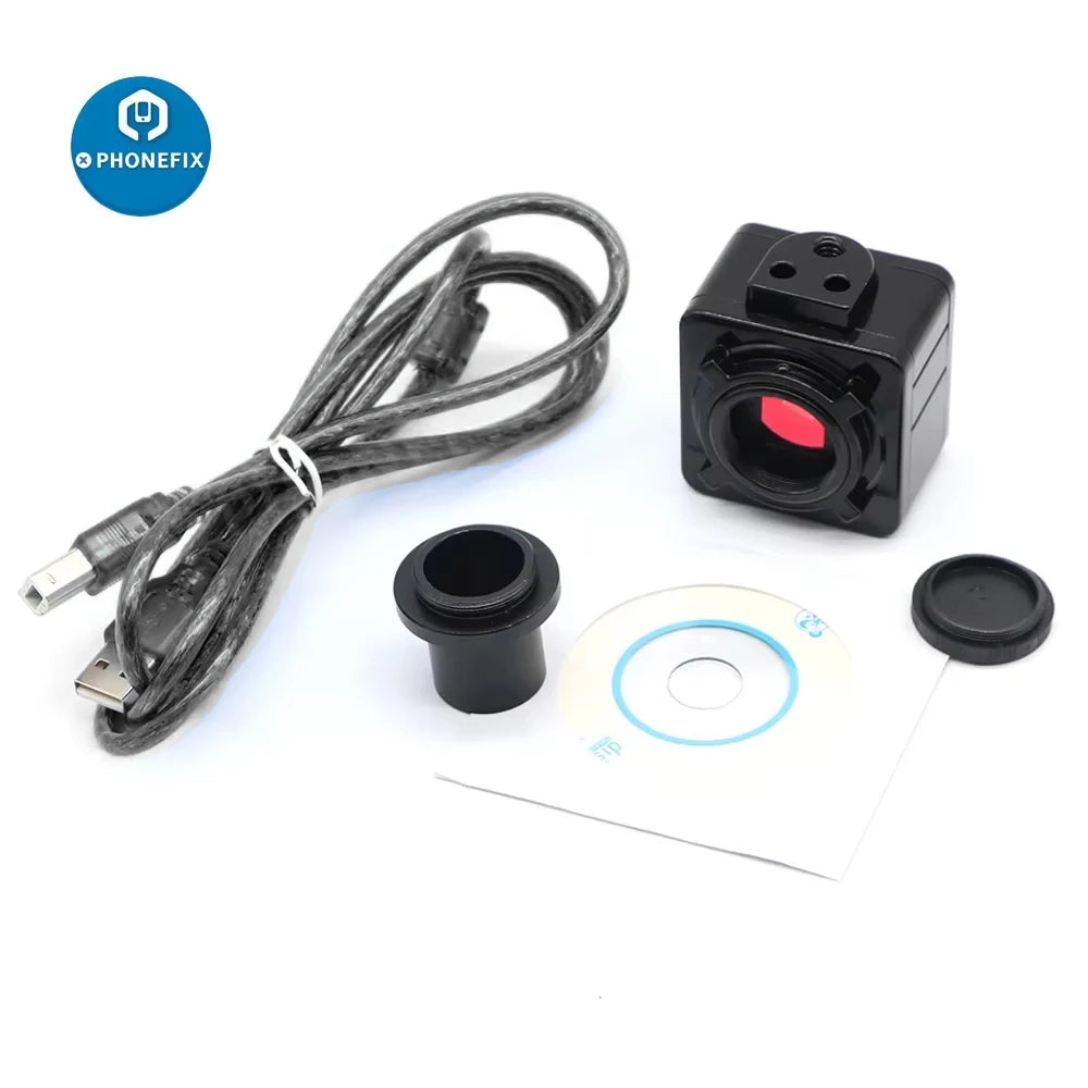 5MP USB Microscope Video industrial Digital Camera 0.5X Eyepiece C-Mount 23.2mm Adapter with 30/30.5mm Ring for Image Capture