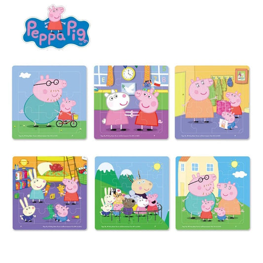 Peppa Pig Puzzle Early Education Puzzle Kindergarten Paper Building Block Thinking Cartoon Model Toy Action Doll Children Gifts