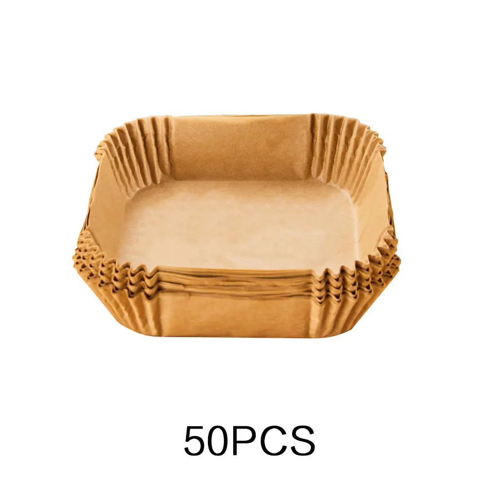 Air Fryer Disposable Paper Liner Oven Paper Square, Grease and Water Proof Non Stick Basket Liners for Baking Cooking