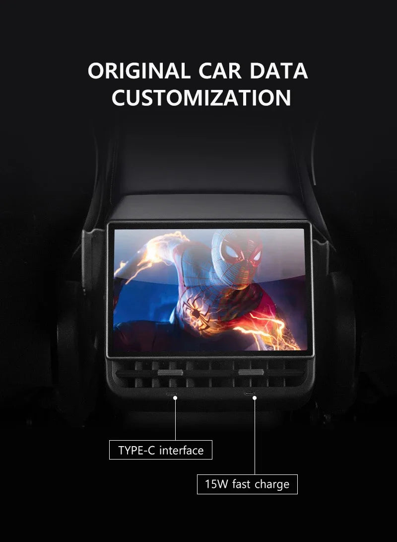 New Style 8.66 Inches Rear Display Android 13 WIFI Entertainment Screen 4G+64G Wireles Carplay Andriod Auto for Tesla Model Y 3