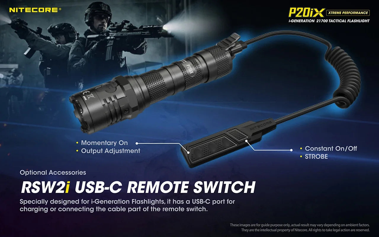 NITECORE P20ix Powerful Tactical LED Flashlight 4000Lumens Rechargeable Torch Light with 21700 Battery for Self-defense Camping