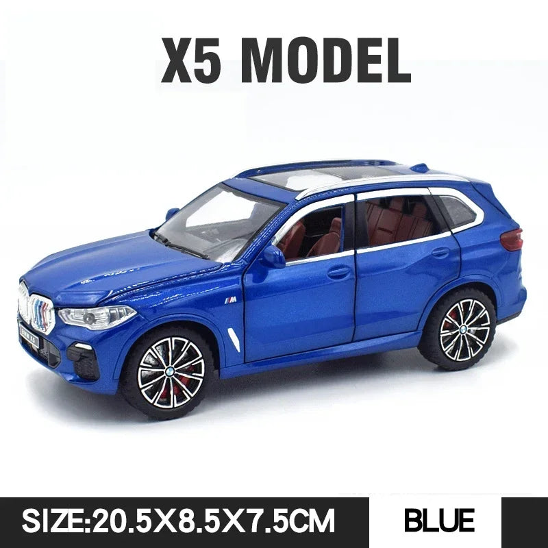 1/24 X5 Alloy SUV Model Car Toy Diecasts Metal Rear Wheel Pull Back Function Vehicle Models With Sound Light Toys For Kids Gifts
