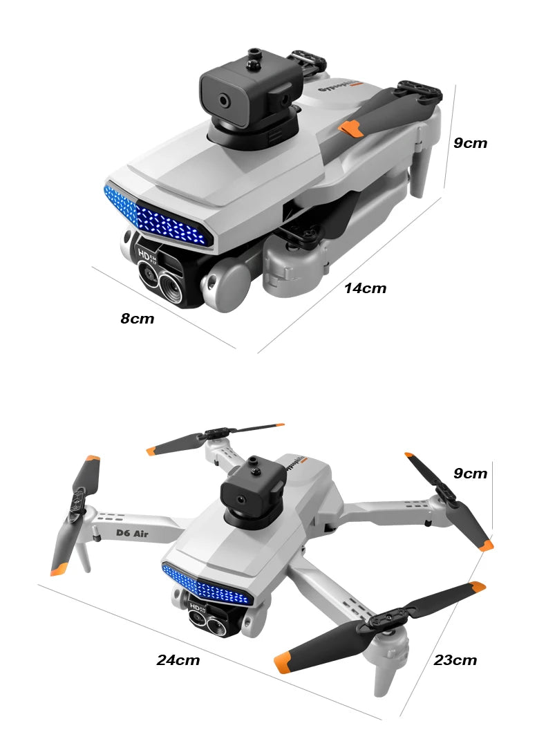 New D6 Air Drone 8K Professional 4K HD Dual ESC Camera Optical Flow 540°Obstacle Avoidance WIFI FPV RC Foldable Quadcopter Dron