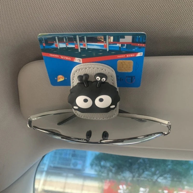 Car Sunglass Holder for Car Visor Sunglasses Clip Magnetic Leather Glasses Eyeglass Holder Truck Car Accessories for Women Men