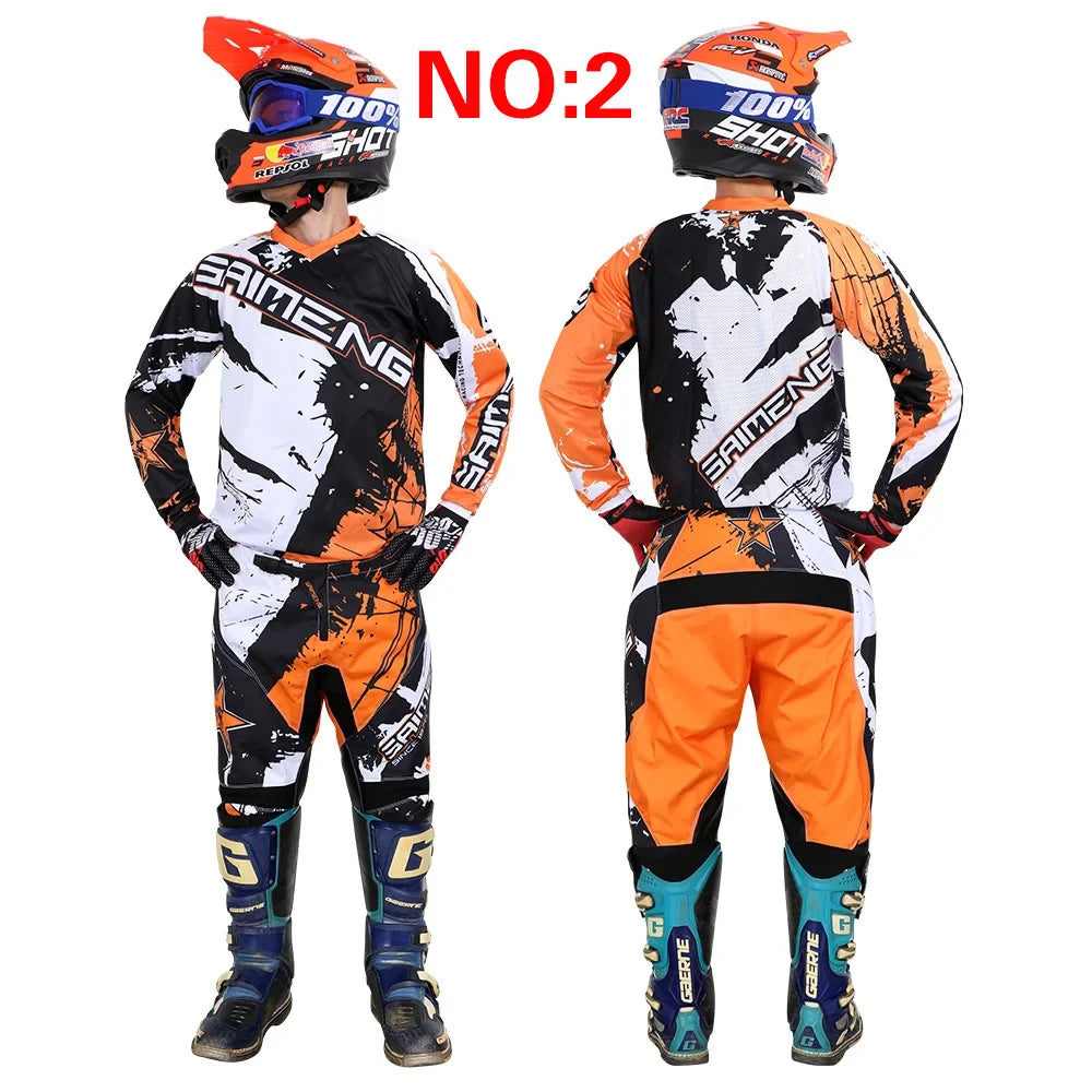SIZE 20 22 24 26 28 saimeng children's enduro motocross gear set mx jersey pants motorcycle kits mtb Off Road youth racing suit