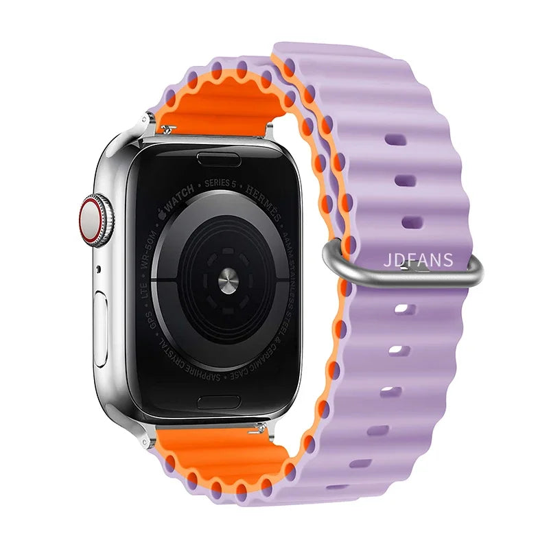 Ocean Band for Apple watch Ultra Series 10 9 7 8 5 6 SE 49mm 45mm 46mm 42mm 44mm 40mm 41mm Silicone bracelet correa iWatch Strap