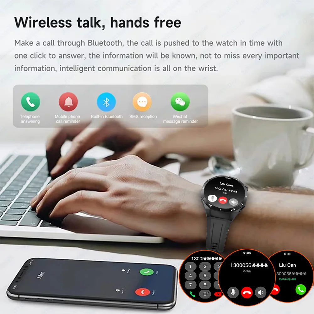 LAXASFIT 2025 New  Smart Watch AMOLED HD Screen Sports Heart Rate Bluetooth Call Men Women Smart Watch