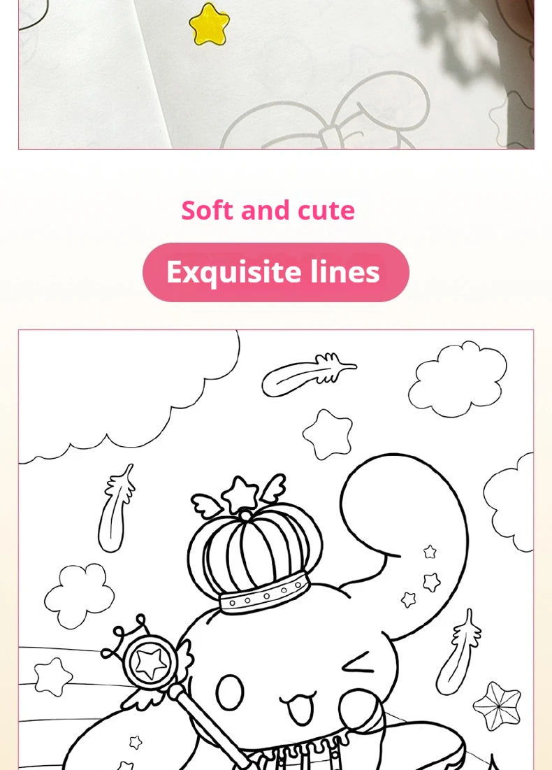 New Sanrio Kuromi Painting Notebook Children'S Sketching Coloring Copy Notebook Elementary School Cartoon Anime Line Draft