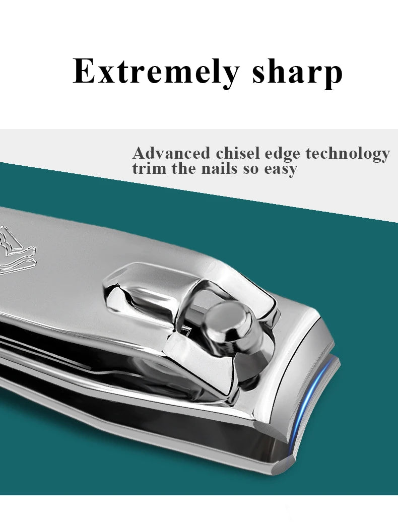 Nail Clippers Stainless Steel Sharpest Nail Cutter Duty Curved Edge for Adult Men Women Swing Out Nail Cleaner/File