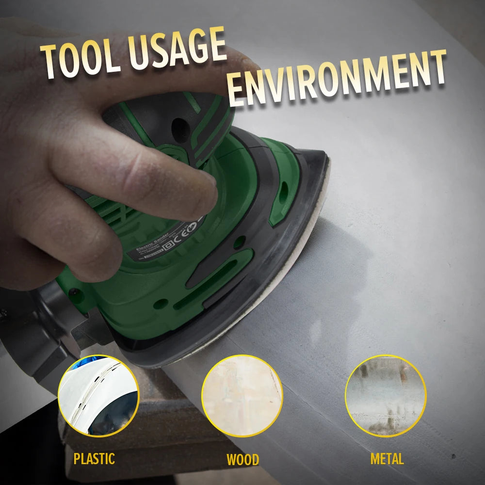 230V Random Orbital 240W Electric Detail Sander Machine Strong Dust Collection 15Pcs Sandpapers olishing Tool PROSTORMER