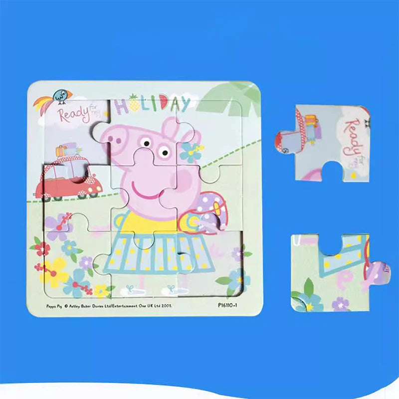 Peppa Pig Puzzle Early Education Puzzle Kindergarten Paper Building Block Thinking Cartoon Model Toy Action Doll Children Gifts
