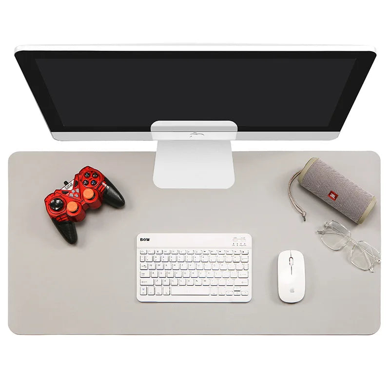 1pc Large Size Office Desk Protector Mat 23.62x11.81in PU Leather Waterproof MousePad Desktop Keyboard Desk Pad Gaming Mousepad