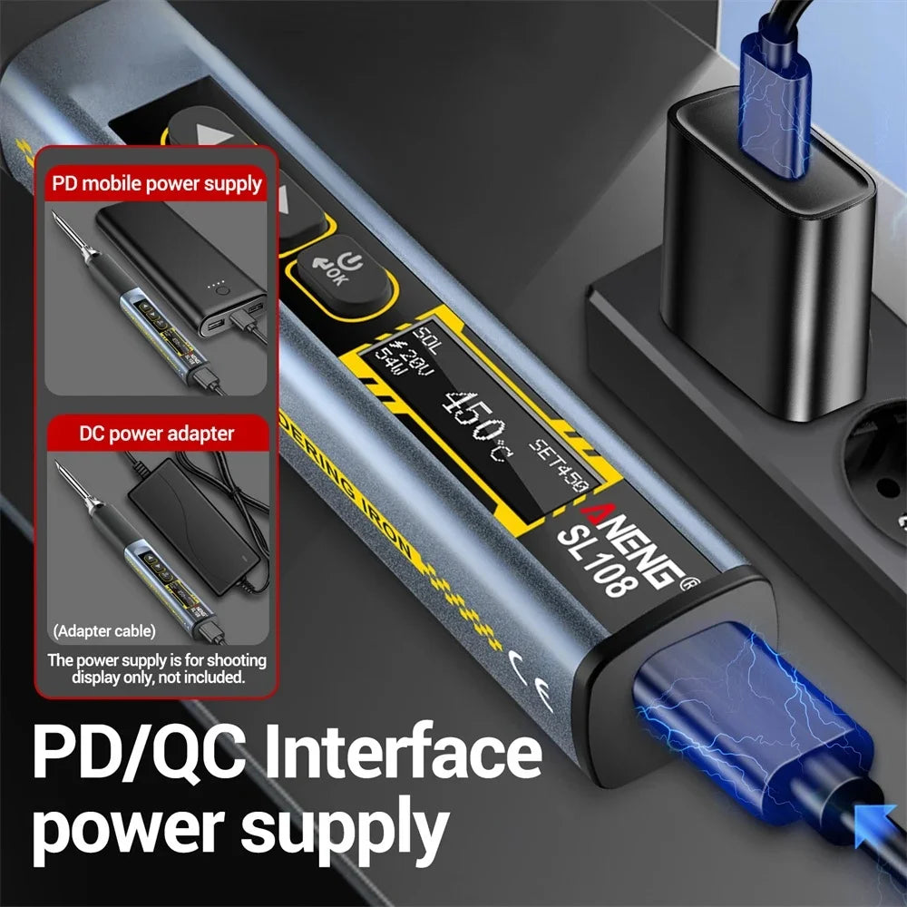 96W Smart Electric Soldering Iron Fast Heating Soldering Iron Kit 100~450℃ Adjustable Temperature Repair Solder Pen Welding Tool