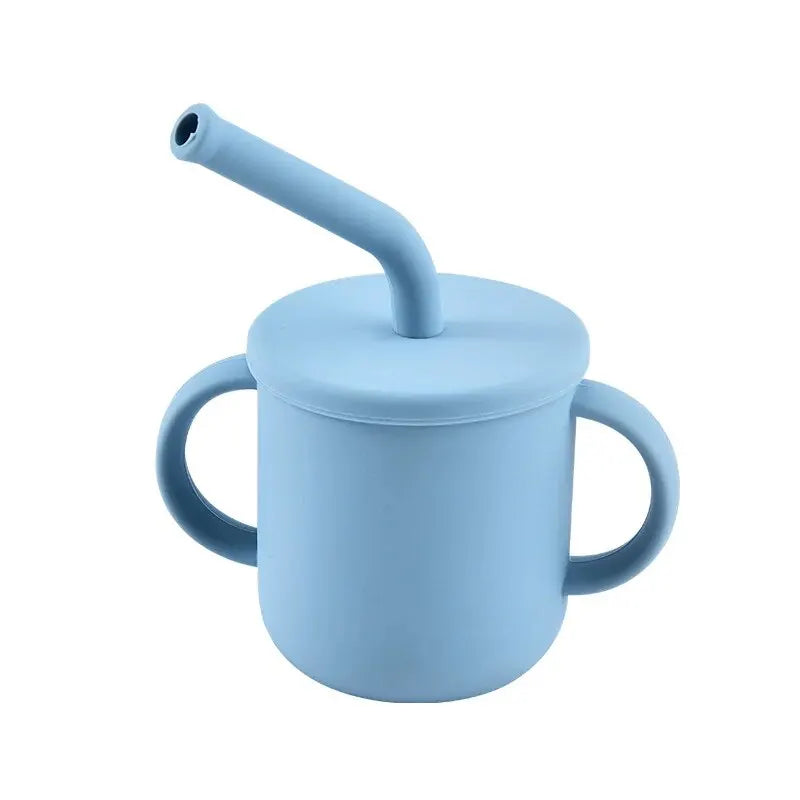 Silicone Cups For Infants And Young Children, Learning And Drinking Water Cups, Double Ear Cups, Endurance Training Cups