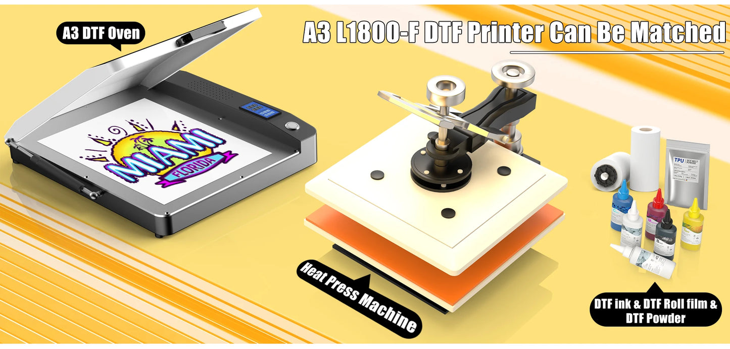 OYfame L1800 impresora dtf A3 Directly To Film dtf a3 textil printer for jeans hoodies clothes fabric tshirt printing machine A3