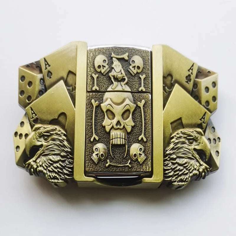 Poker PlayCard series Kerosene Lighter belt buckle, popular in Europe and America