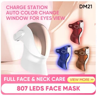 NIR LED Face Mask Neck Mask 92 and 78 Lamp 368 and 312 Beam Infrared Light Therapy 3 Brightness Reduce Wrinkle Acne Facial Care