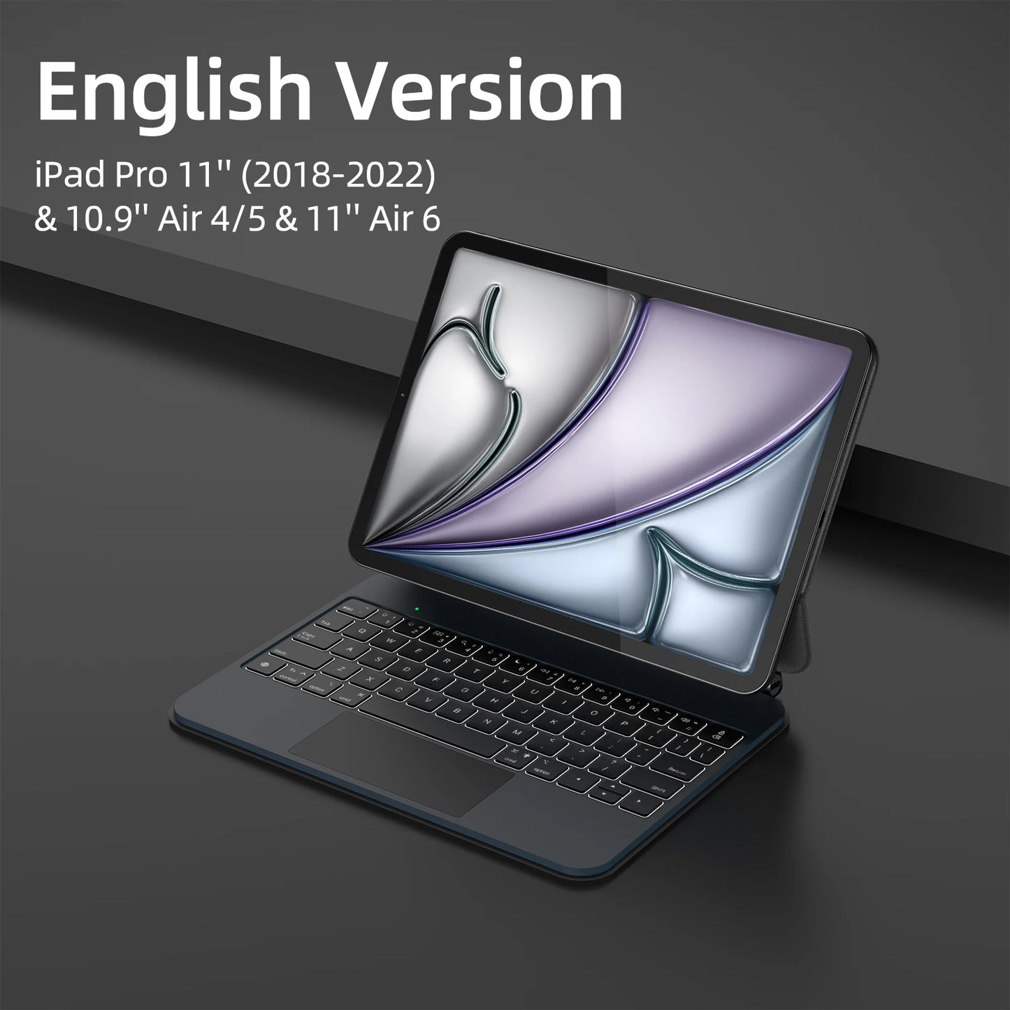 Smart PIN Plug&Play Magic Keyboard Case for iPad Pro 11 2024 M4 iPad Air 4/5/6 10.9 Multi-touch Touchpad Smart Reverse charging