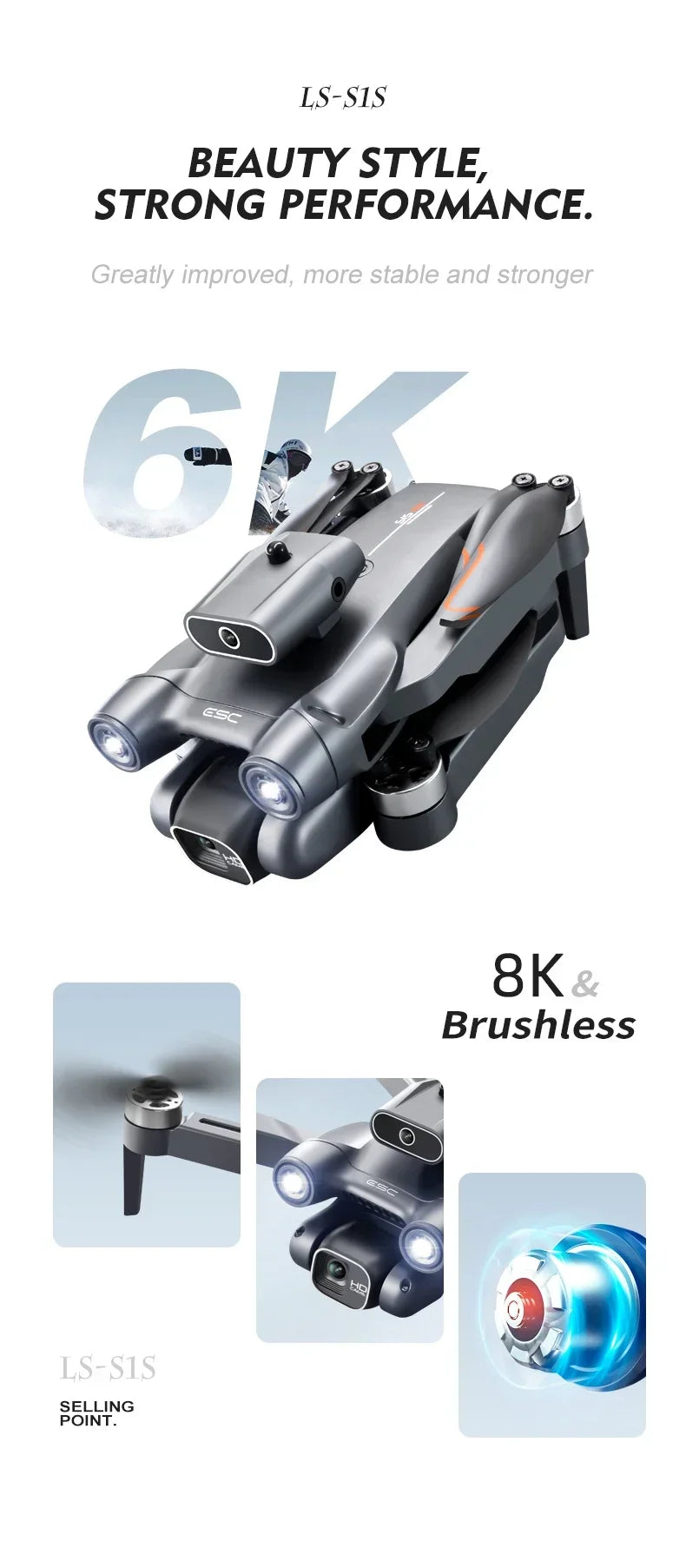 New S1S 5G GPS Drone Camera 8K Professional Brushless Motor Dron Obstacle Avoidance HD Dual Camera Foldable Quadcopter Toys