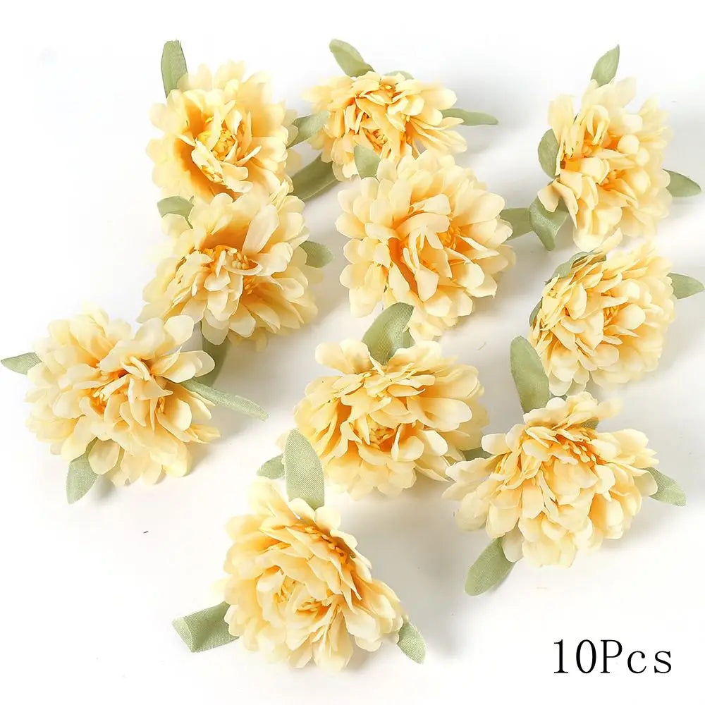 Yellow Artificial Flowers Heads Silk Fake Flowers for Home Decor Party Wedding Decoration DIY Valentine's Day Gifts Accessories