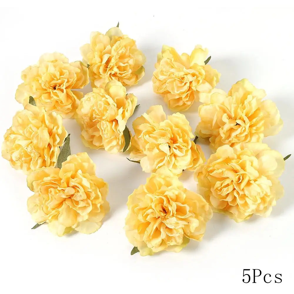 Yellow Artificial Flowers Heads Silk Fake Flowers for Home Decor Party Wedding Decoration DIY Valentine's Day Gifts Accessories