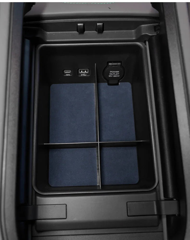 For ZEEKR 001 Car Center Control Storage Box Alcantara Storage Box Shelf Armrest Box Interior Car Supplies Stowing Tidying