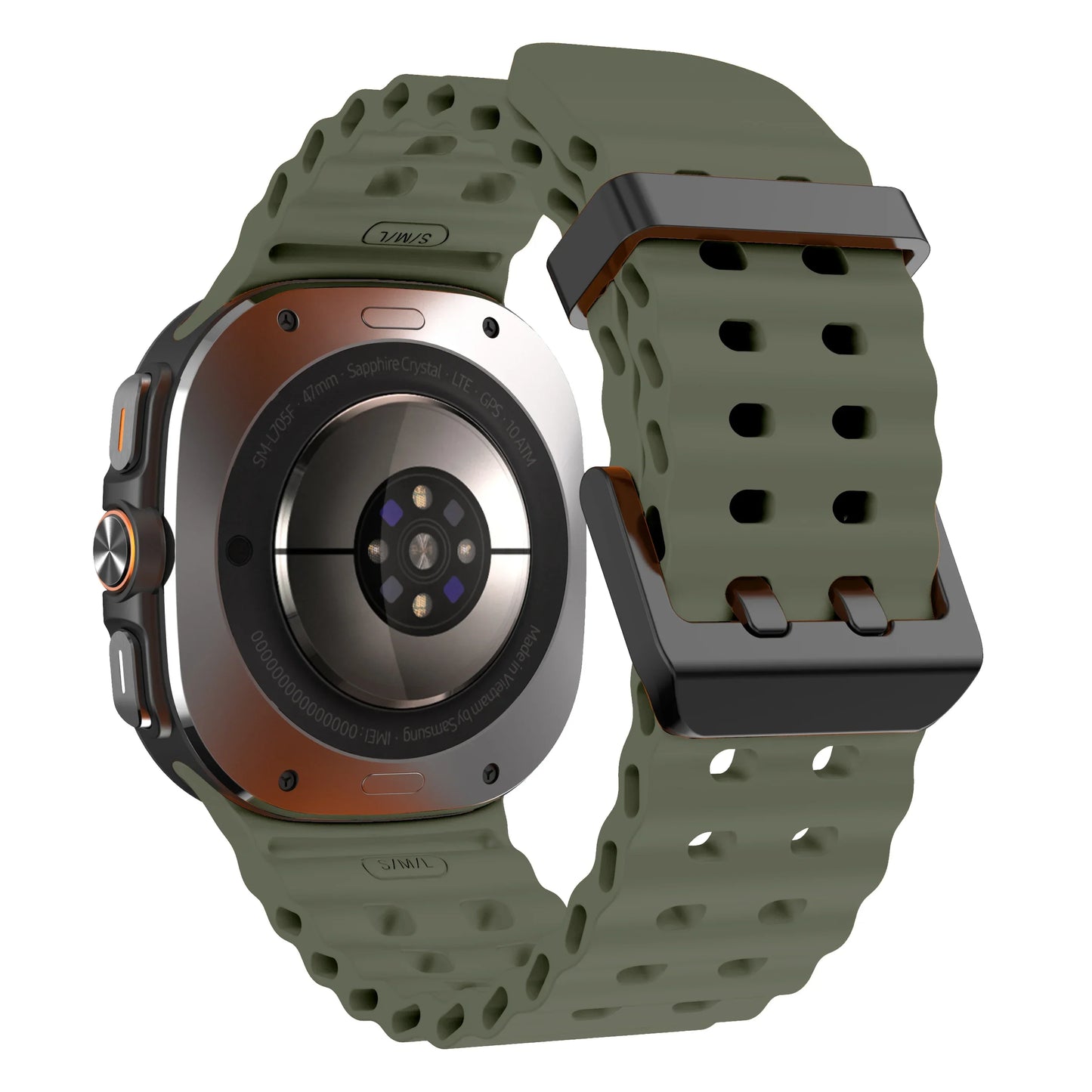NEW Marine Silicone Strap for Samsung Watch Ultra 47mm Bracelet No Gaps Sport Two-tone Band for Galaxy 7 Ultra Watchband Straps