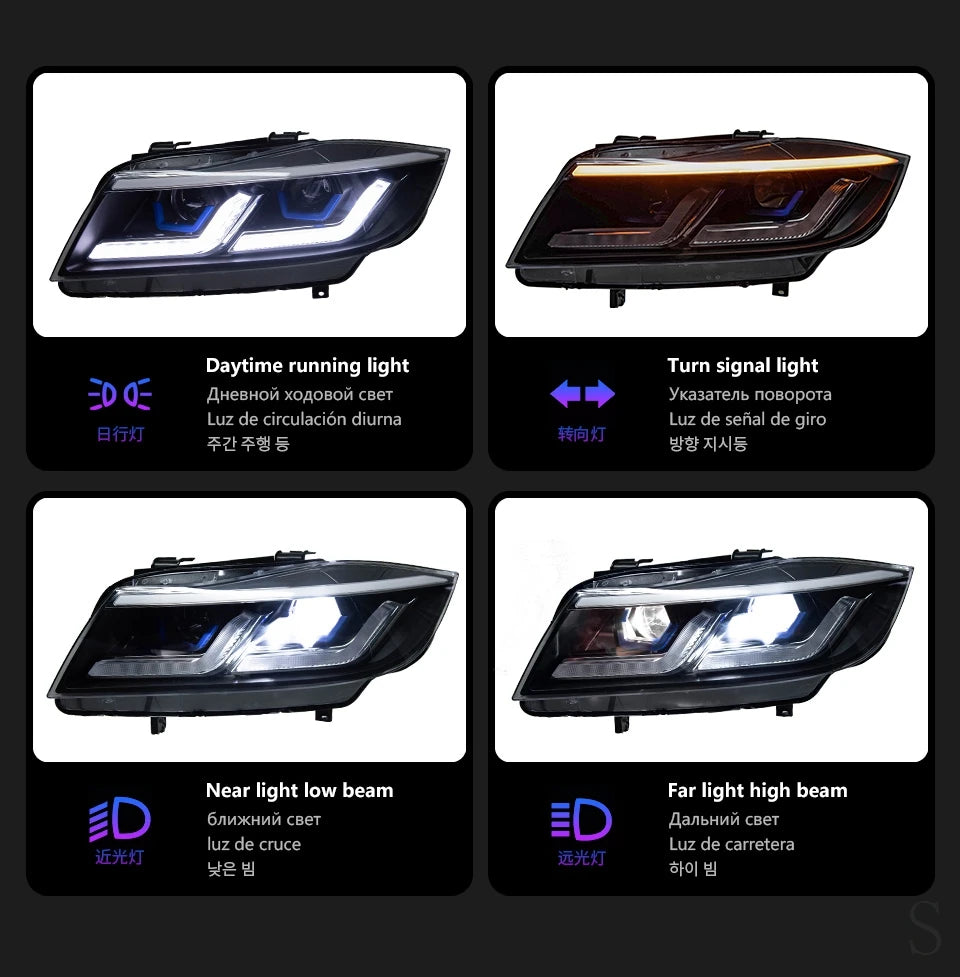 AKD Auto Styling BMW E90 3 Series 2005-2012 Headlight Assembly Upgrade Latest G28 Design Dynamic Signal Light LED Headlight Acce