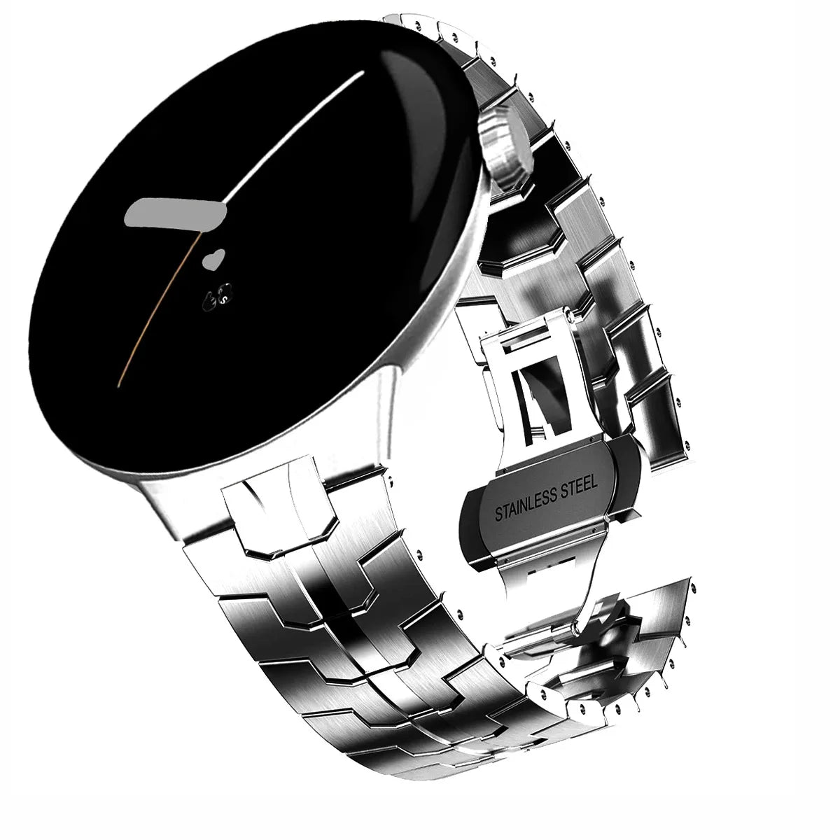 Luxury Stainless Steel Strap Suitable for The Google Pixel Watch 1/2/3 41mm Armor-like Metal Unibody Strap