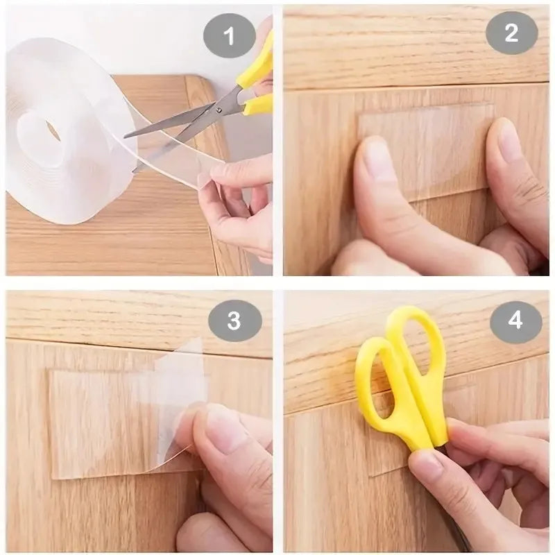 1M/5M Nano Tape Double Sided Tape Transparent NoTrace Reusable Waterproof Adhesive Tape Cleanable Home Gekkotape
