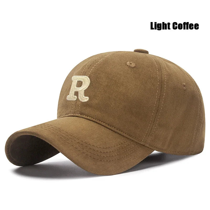 New Unisex Korean Version Big Head Circumference Three-Dimensional R Letter Cotton Thorn 3Dimensional Embroidered Baseball Cap