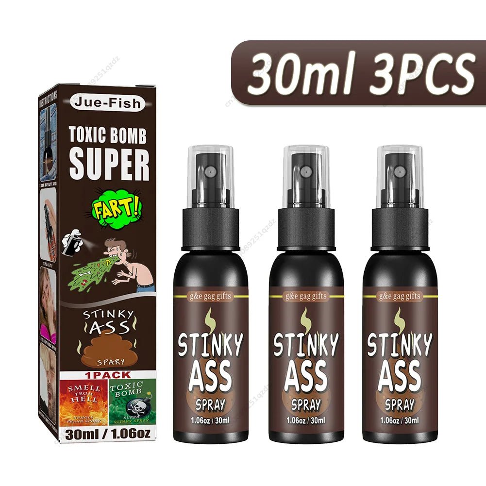 30ml/1oz Fart Gag Spray Can Stink Bomb Ass-Smelly Stinky Gas Gag Prank Novelties Toys Halloween Party Supplies 1-3PCS/Lot