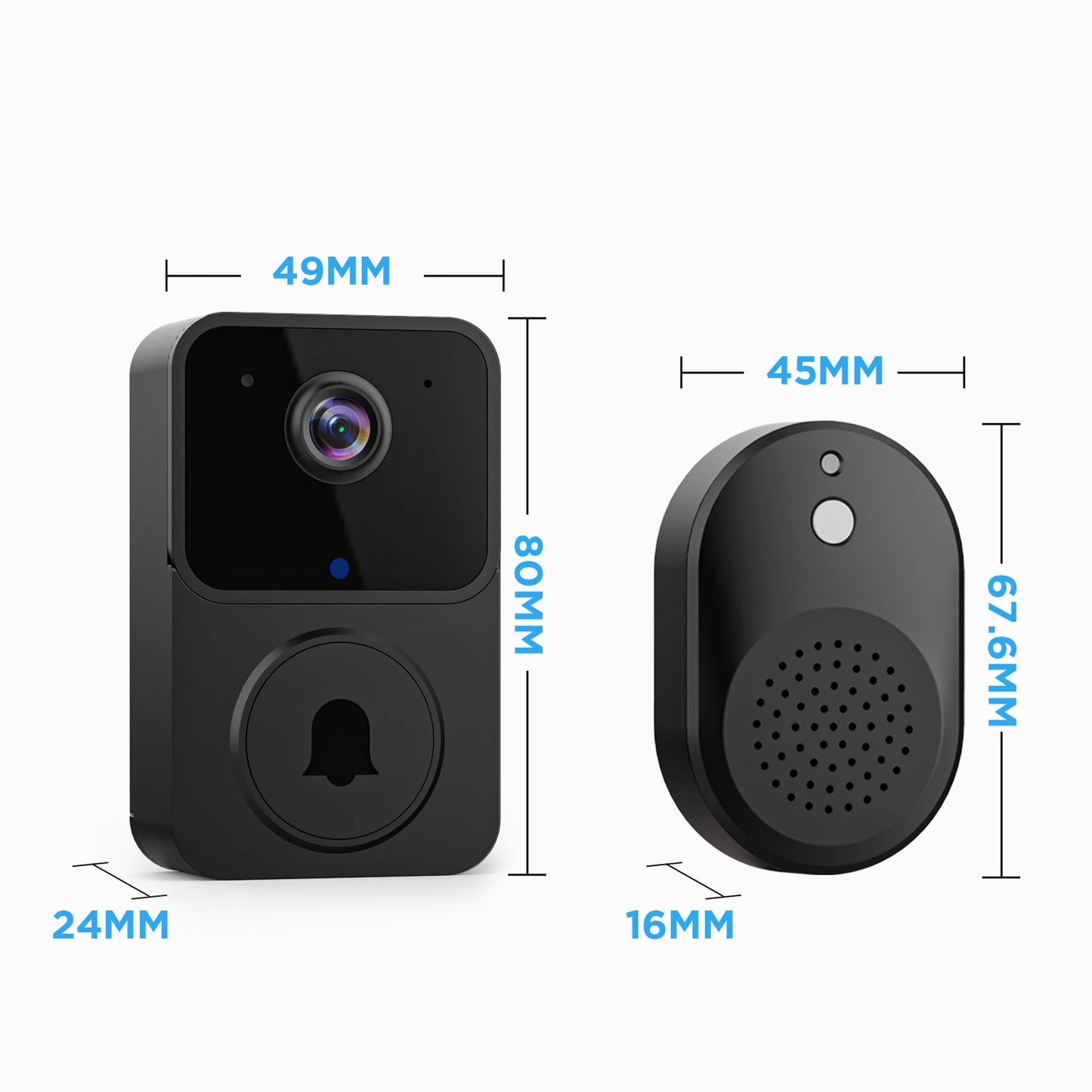 Wireless Doorbell WiFi Outdoor HD Two Way Audio Home Monitor Security Door Bell Camera IR Night Vision Smart Home Doorbell