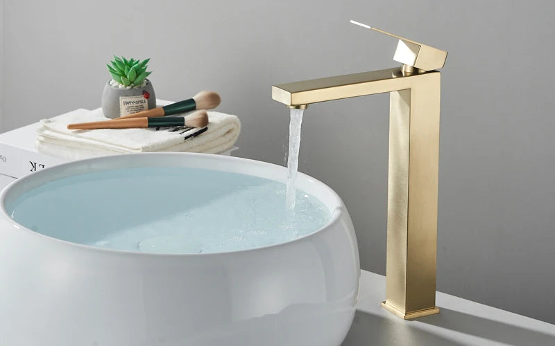 Shinesia Bathroom Faucets Stainless Steel Basin Faucet Tall And Short Deck Mounted Bathroom Sink Mixer Tap Hot And Cold Water