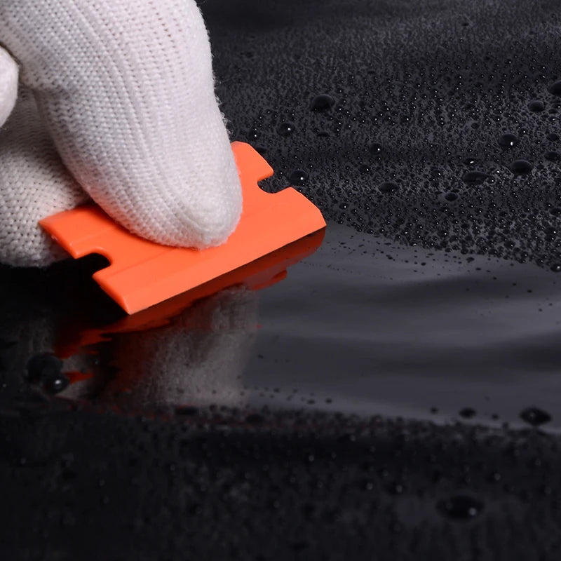ALIWRAP 100pcs Spare Double Edged Plastic Razor Blades For Scraper Car Wrap Stickers Labels Glue Remover Window Glass Cleaning