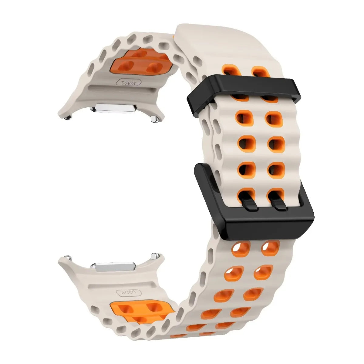 NEW Marine Silicone Strap for Samsung Watch Ultra 47mm Bracelet No Gaps Sport Two-tone Band for Galaxy 7 Ultra Watchband Straps
