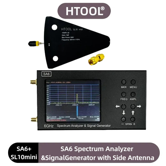 SA6 Spectrum Analyzer & Signal Generator detects and analyzes wireless signals within 6G. Portable testing device.