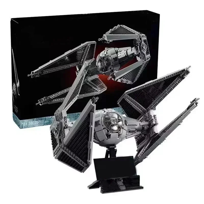 New Spaceship TIE 1931Pcs Interceptors Bricks Model Sets Building Blocks Modified from Imperial Fighters Assembly MOC Toys Gifts