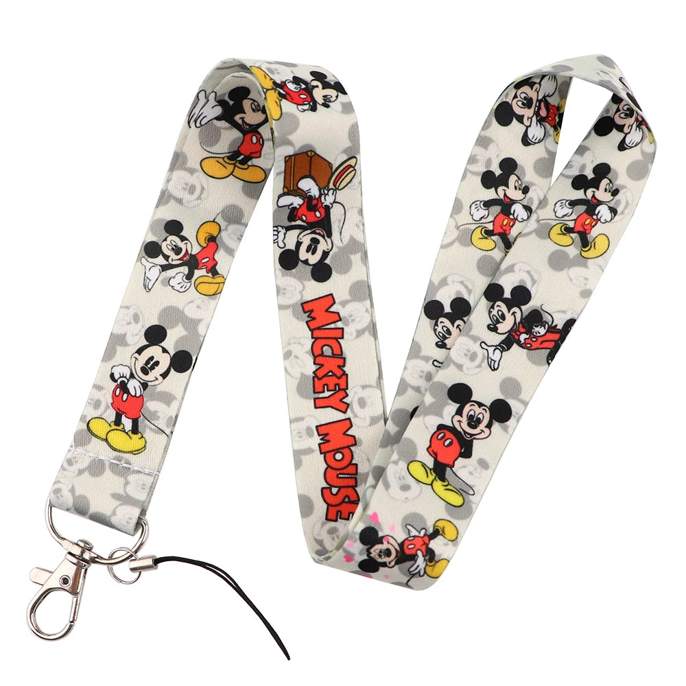 KKZ004 Mickey&Minnie Stitch Lanyard For Keys Keychain Badge Holder ID Credit Card Pass Hang Rope Lariat Phone Charm Gift