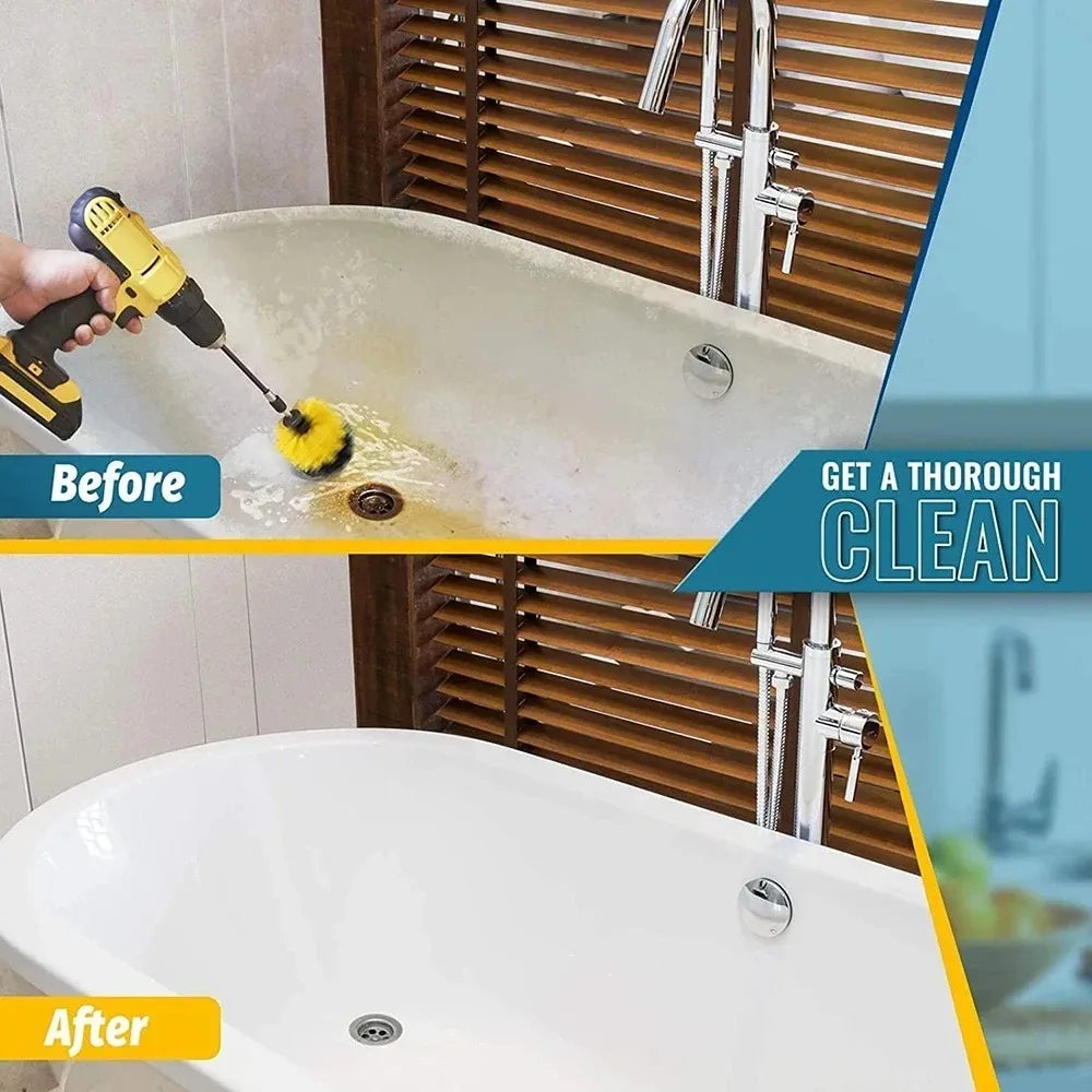 1 PC Electric Scrubber Brush Round Drill Brush Kit Corner Cleaning Brush Kit for Cordless Scrubber Grout Floor Tub Shower Tile