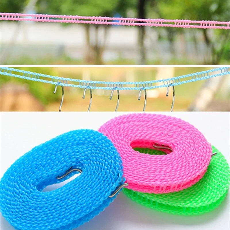 Outdoor Clothesline Nylon Non-Slip Laundry Line Rope Travel Business Windproof Clothes Cord 5/10 Meter Long