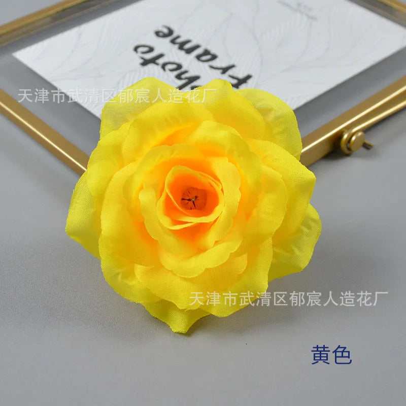 10pcs 10cm Artificial Roses Flower Heads DIY Wedding Home Decoration Party Festival Supplies Fake Flowers