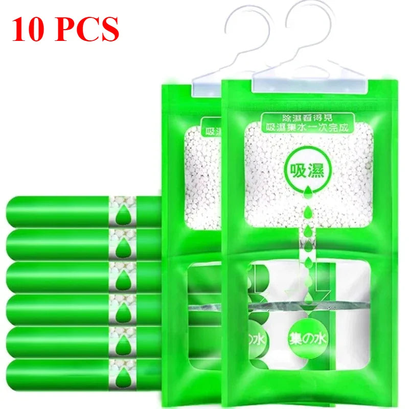1/5/10Pcs Hangable Wardrobe Moldproof Moisture Proof Dehumidification Bag Moisture Absorbing Bag Closet Dehumidizer Eco Friendly