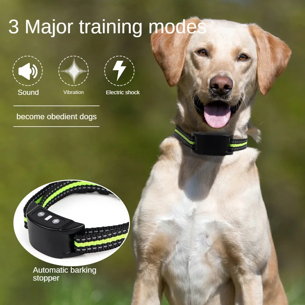 Electric Dog Training Collar Waterproof Dog Bark Collar Pet Usb Rechargeable Vibration Anti Barking Device Bark Deterrents