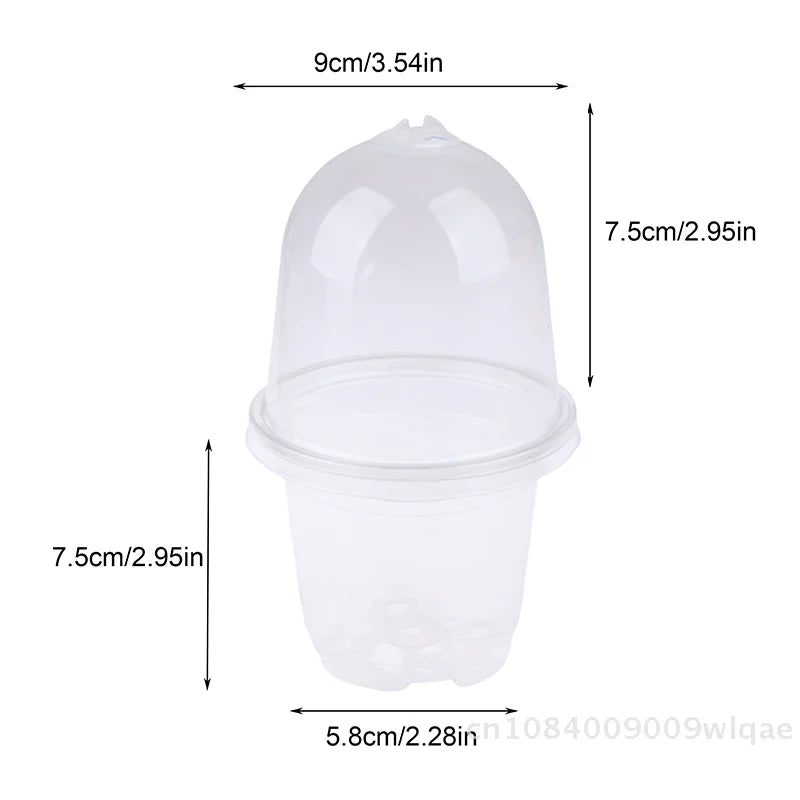 5Pcs Insulated Seed Starter Kit Clear Gallon Propagation Pot with Vented Lid -Humidity Dome for Seed Germination & Plant Cloning