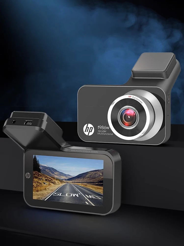 HP Car Recorder F986W 1296P Car Camera HD Night Vision Parking Monitoring Car WiFi Car DVR Video Loop Recording