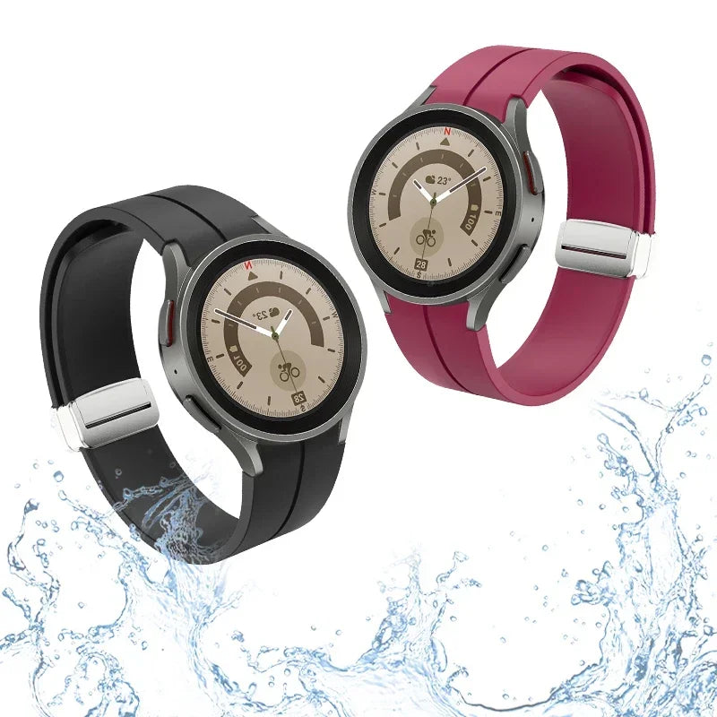 Original Silicone Strap for Samsung Watch 6/5/4 40 44mm 5 Pro 45mm Band Magnetic Buckle Galaxy Watch 4/6Classic 42 43MM 46 47MM