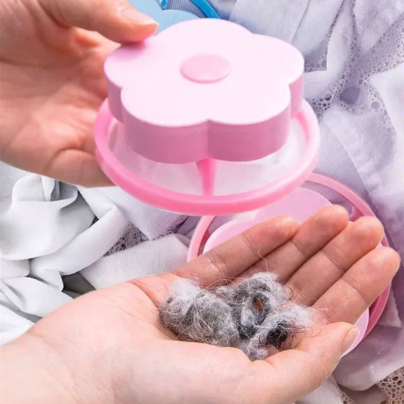 6 PCS Washing Machine Hair Filter Floating Pet Fur Lint Hair Removal Catcher Reusable Mesh Dirty Collection Pouch Cleaning Balls