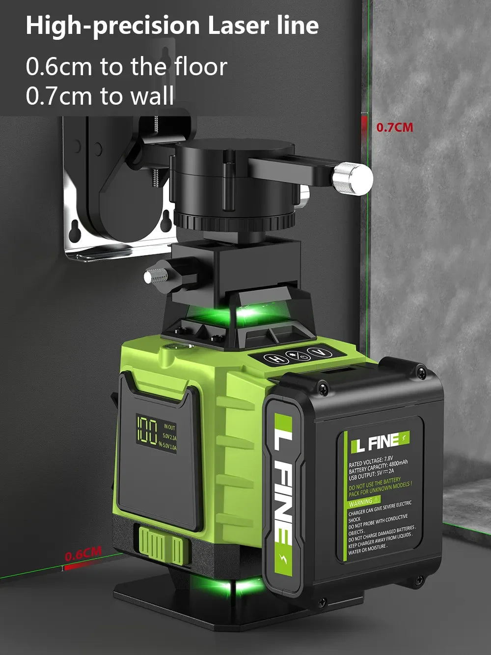 LFINE 3D/4D Laser Level 12/16 Lines Horizontal And Vertical With Remote Control 8 Lines 360°Self-leveling Laser Levels
