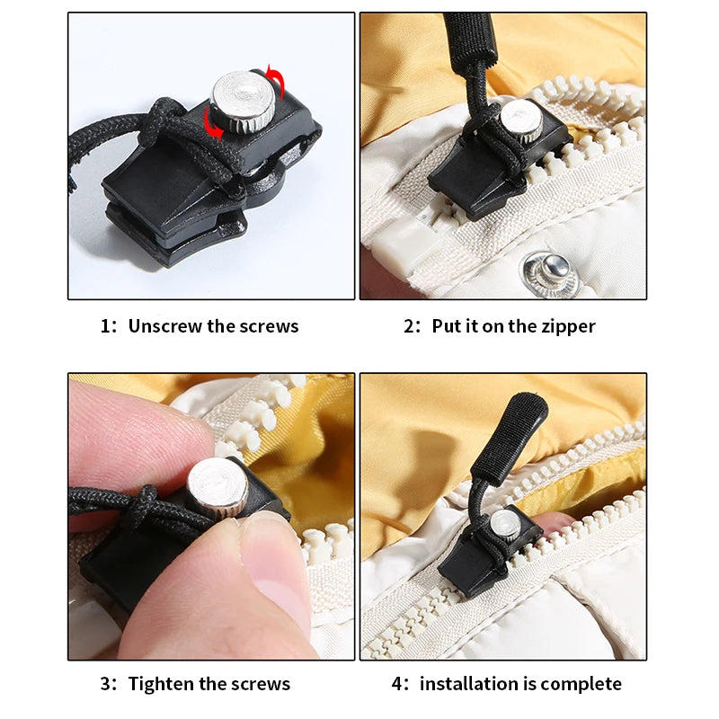 New 3 Different Size Zipper Repair Kit Removable Replacement Bad Buckle Instant Zipper Puller DIY Sewing Tools Zipper Head